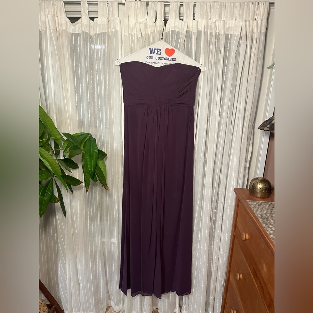 David’s Bridal long Plum formal dress
